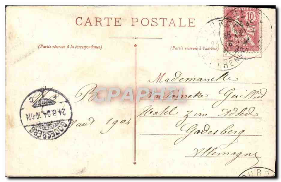 CPA Lourdes La Grotte et la Basilique — Verso