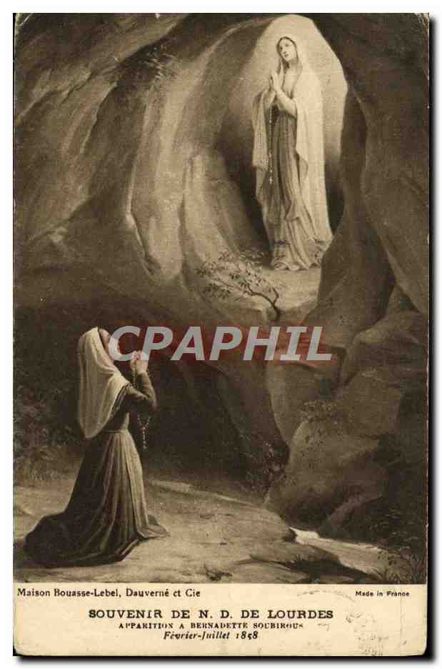 CPA Lourdes Souvenir de ND de Lourdes Apparition a Bernadette Soubirous 