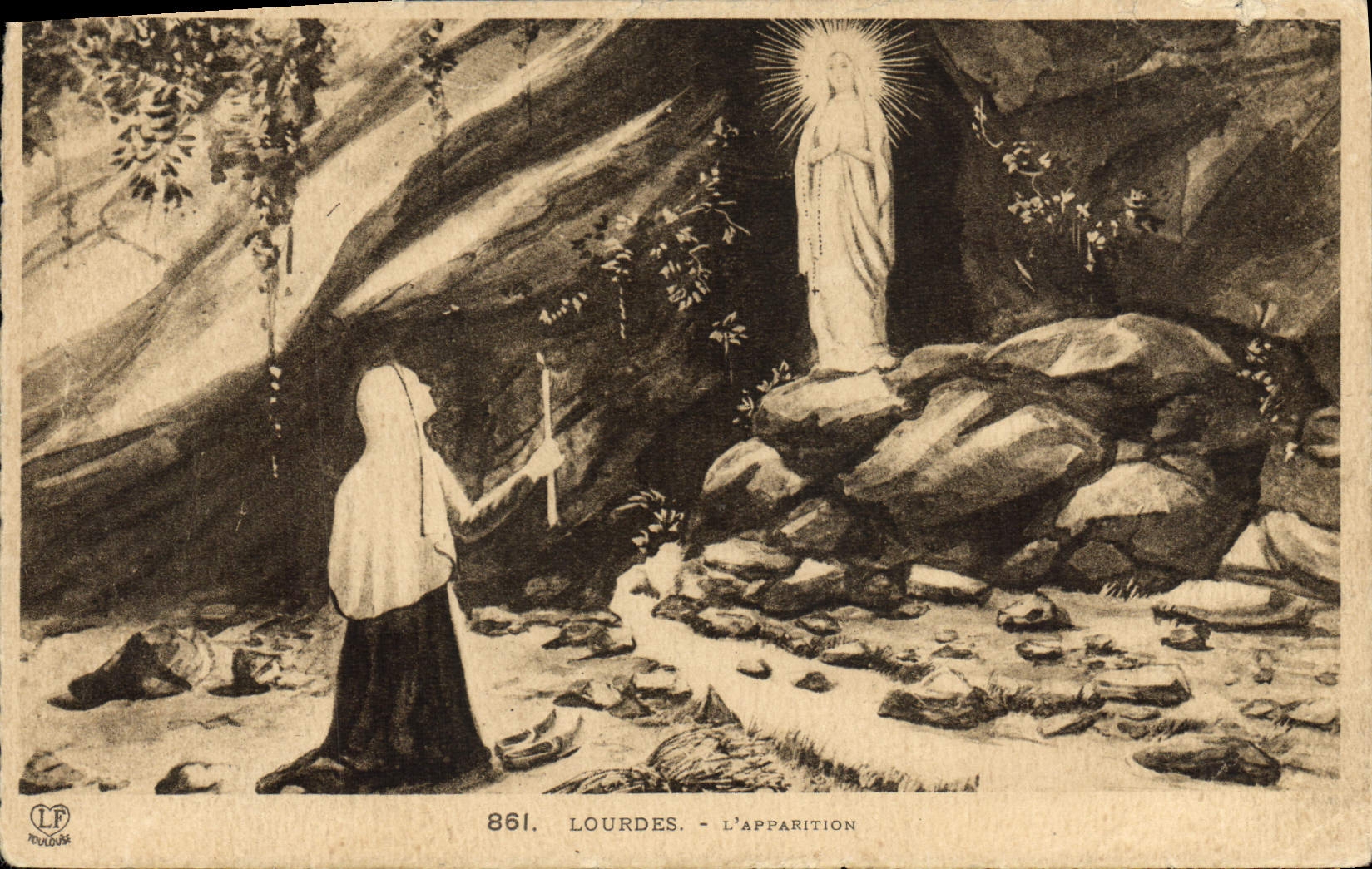 CPA Lourdes L'Apparition