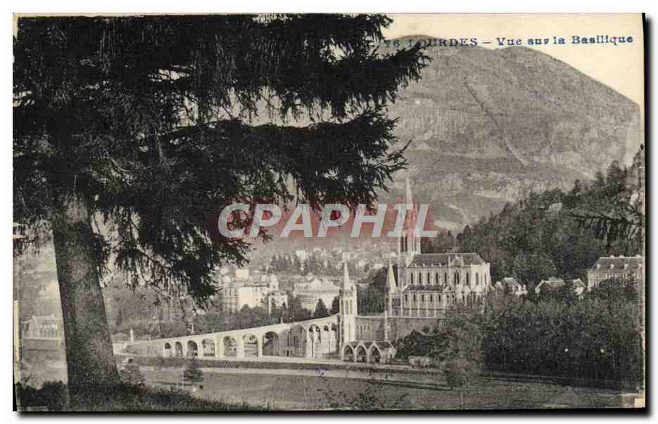 CPA Lourdes Vue sur la Basilique