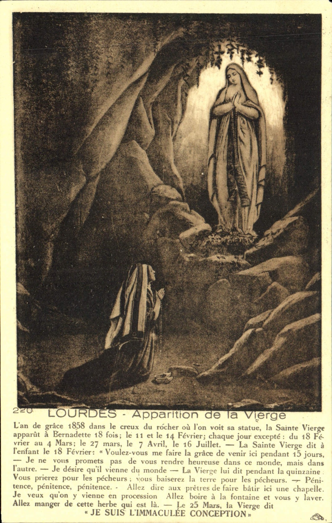 CPA Lourdes Apparition de la Vierge