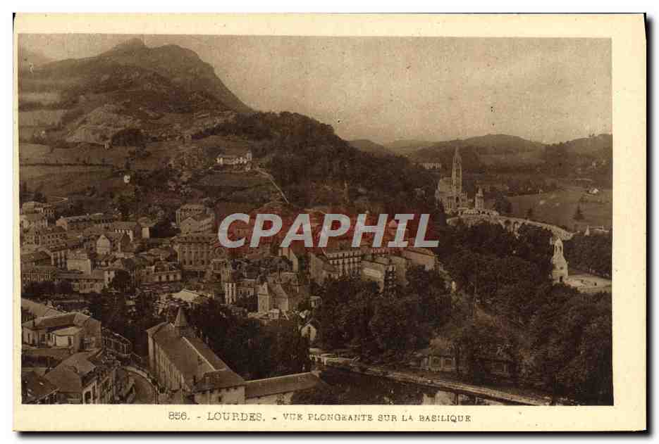 CPA Lourdes Vue Plongeante Sur La Basilique