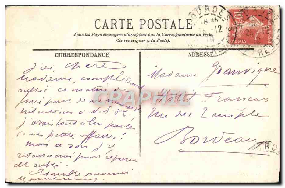 CPA Lourdes Le Calvaire et la Basilique — Verso