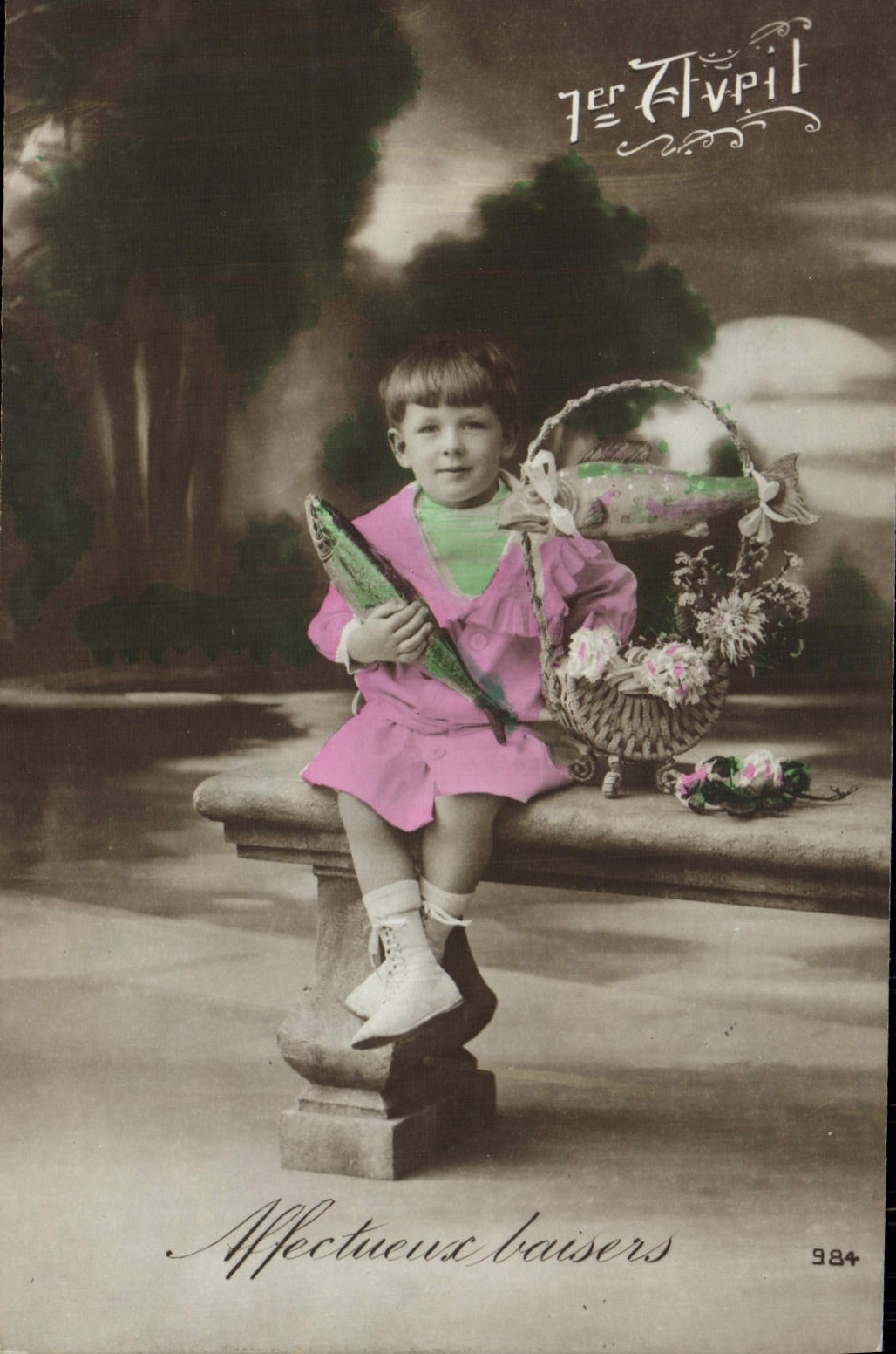 CPA Fantaisie Enfant Poisson