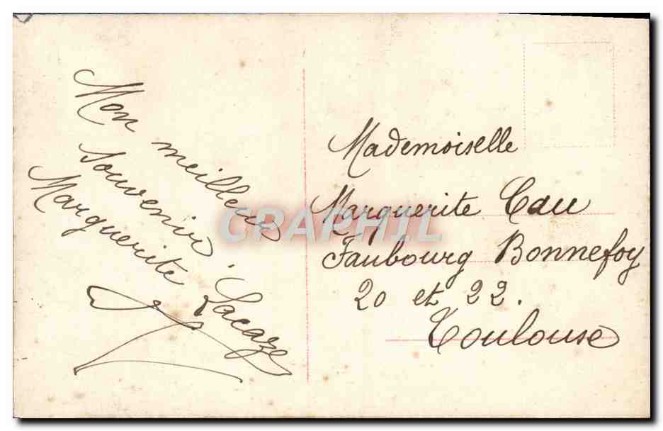 Junge Frau mit Blumenkrone — gerahmtes Portrait — Rétiécarou, Nr. 2172/5 — Rückseite