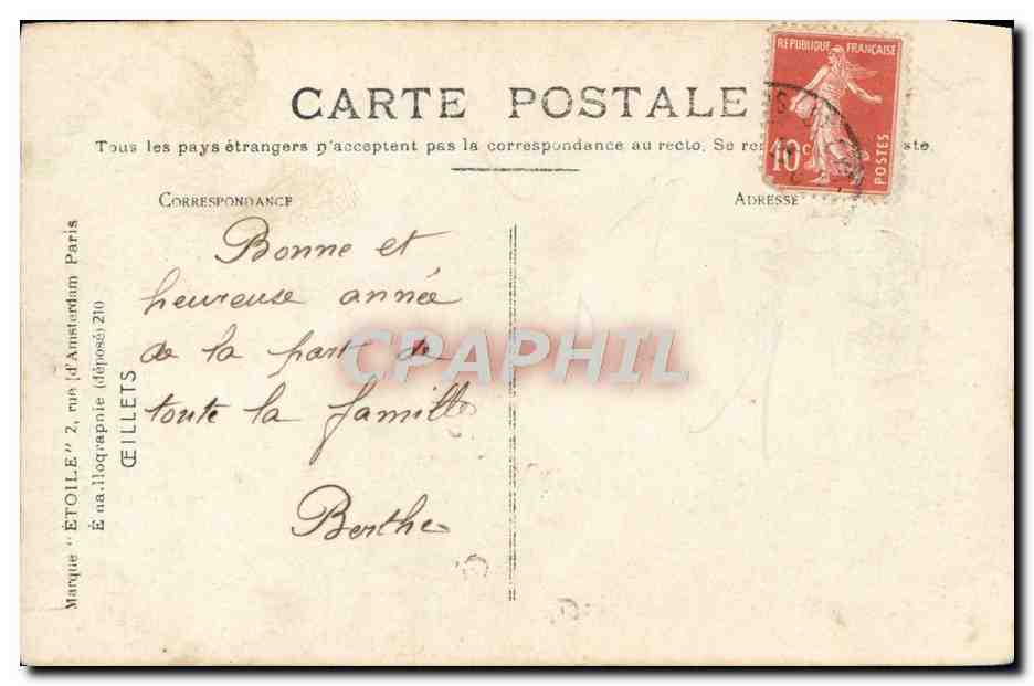 CPA Fantaisie Fleurs — Verso
