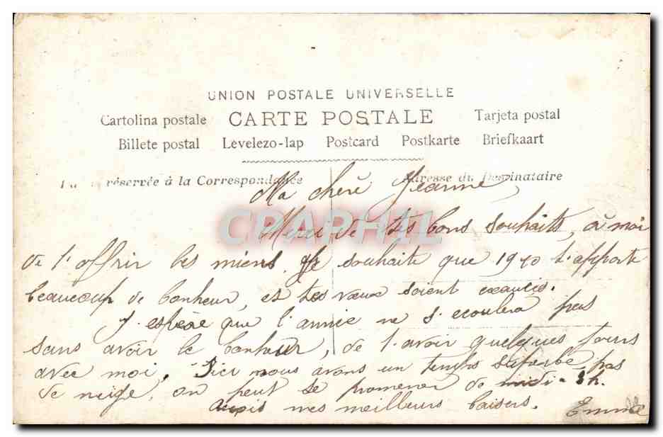 Jeune femme en voile — Bonne Année — IRIS n°1183 — Verso