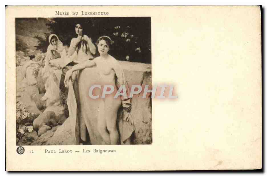 CPA Fantaisie Femme Paul Leroy Musee du Luxembourg Paris Les baigneuses Erotique