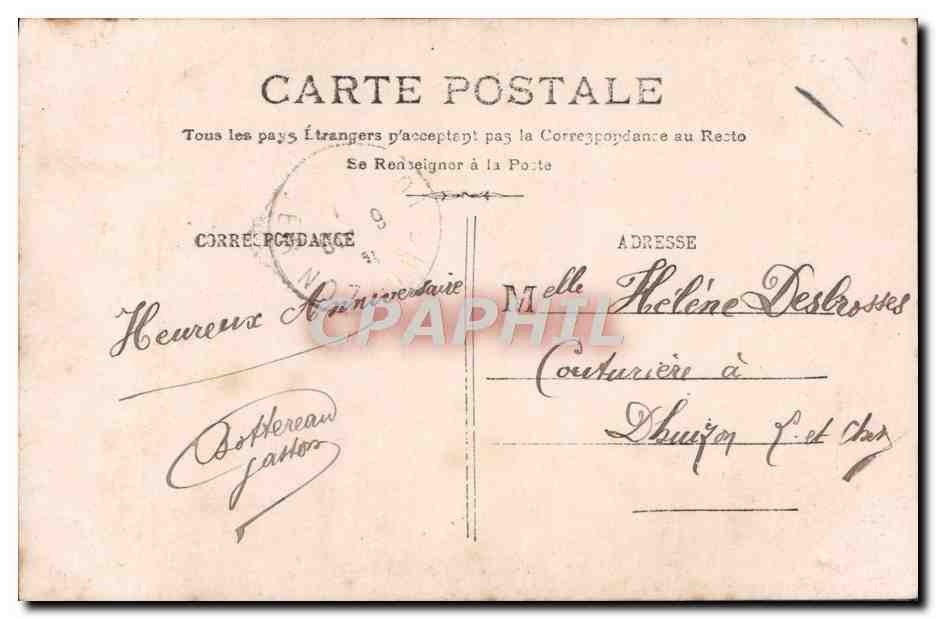 Jeune femme avec bouquet — Anniversaire — Éditeur non visible, n° 122 — Achterkant