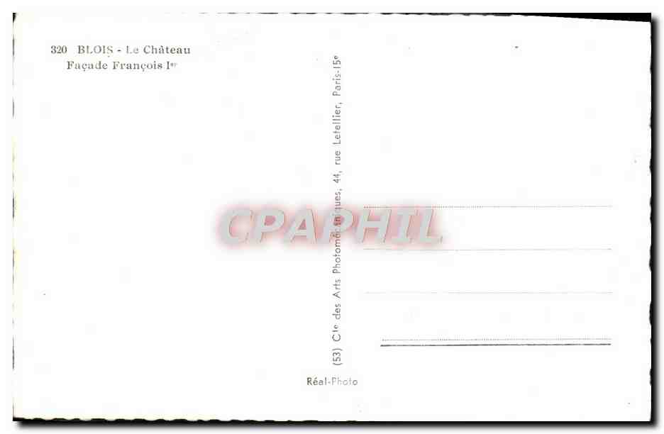 CPM Blois Le chateau Facade Francois 1er — Rückseite