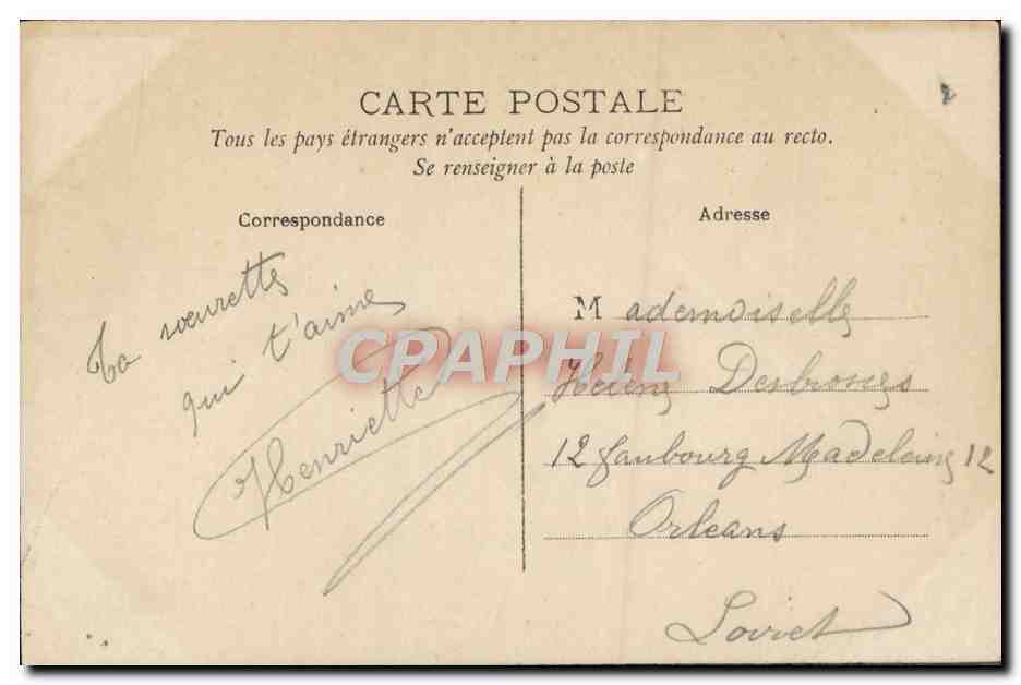 CPA Fantaisie Homme lettre C Fer a cheval — Rückseite