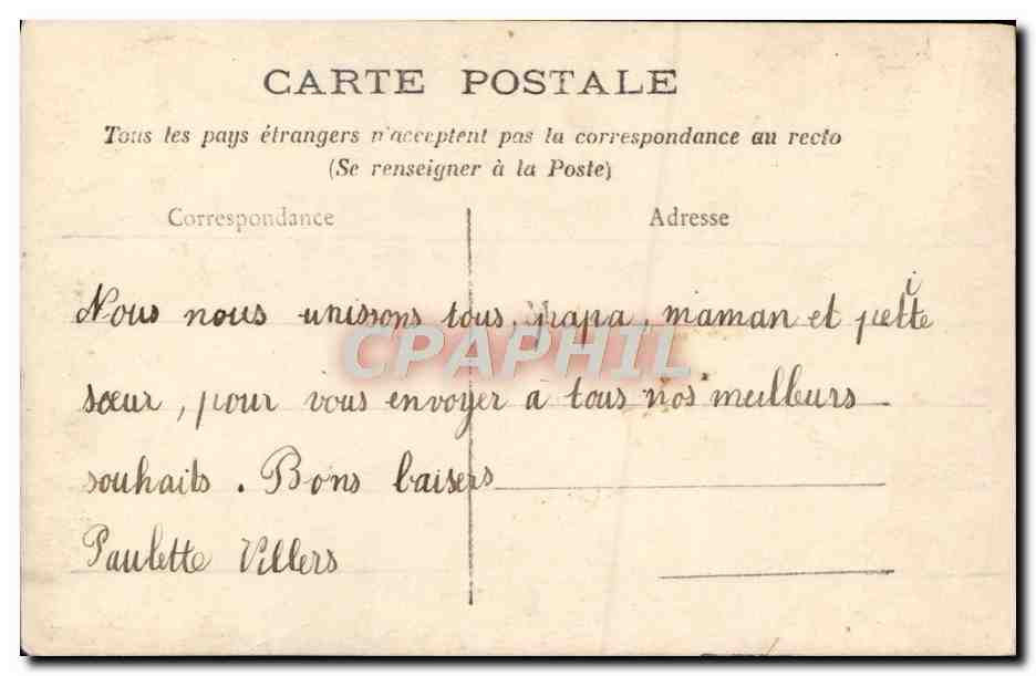 CPA Fantaisie Enfant — Rückseite