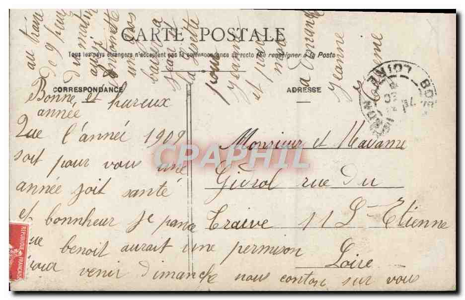 Fille en robe bleue — Bonne Année — Paris, n° 457 — Rückseite