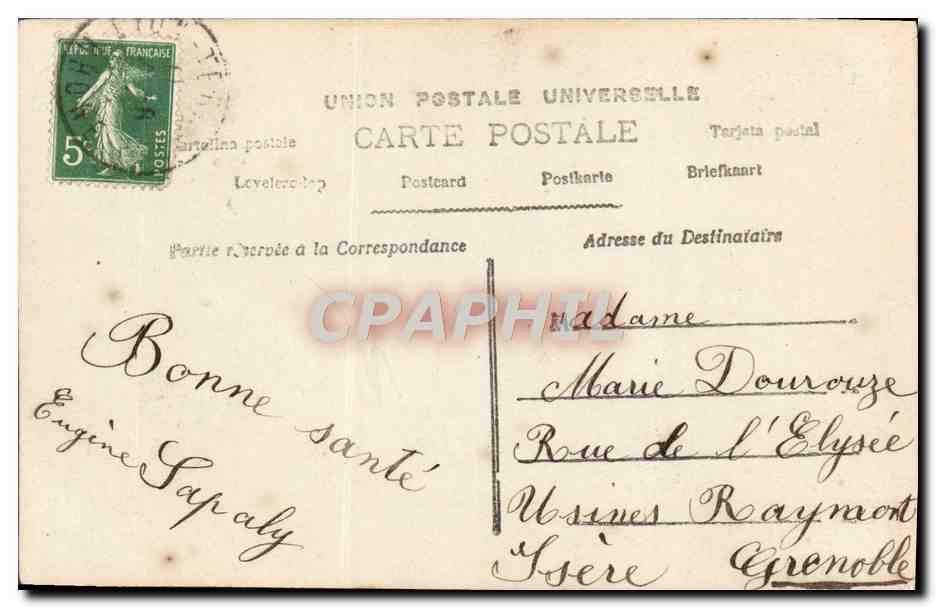 CPA Fantaisie Homme Fleurs — Verso