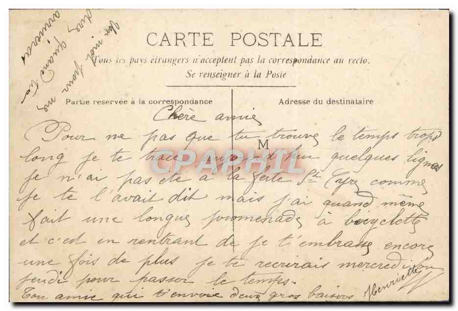 Je pense toujours à vous — jeune homme en costume tenant un arc avec inscription — éditeur CIRCE, n°365 — Rückseite