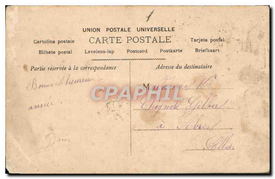 CPA Fantaisie Femme Fer a cheval — Verso