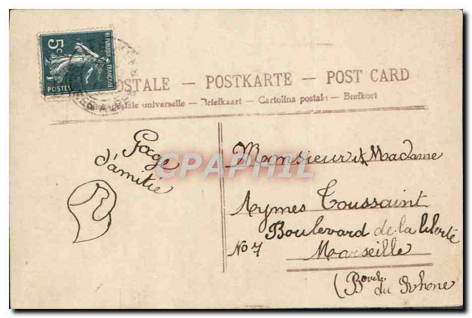 CPA Fantaisie Enfants Poisson 1er avril Peche Pecheur  — Rückseite
