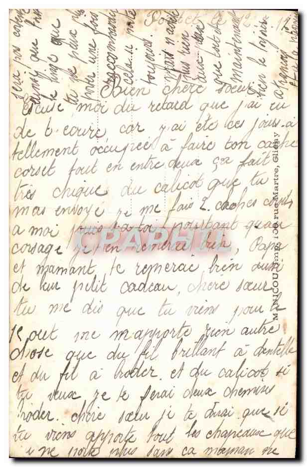 CPA Fantaisie Femme  — Verso