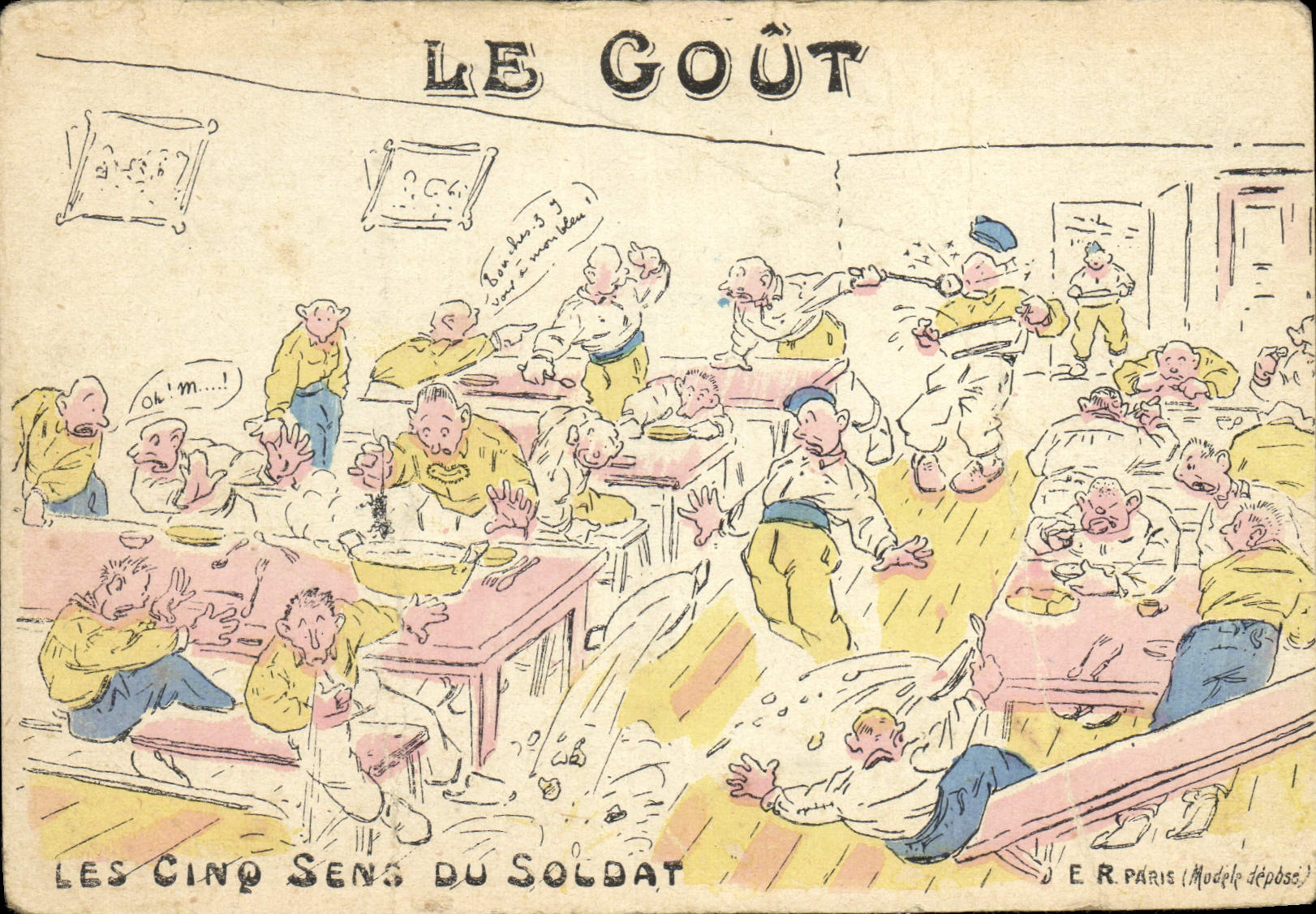 CPA Fantaisie Le gout Les cinq sens du solda tMilitaria