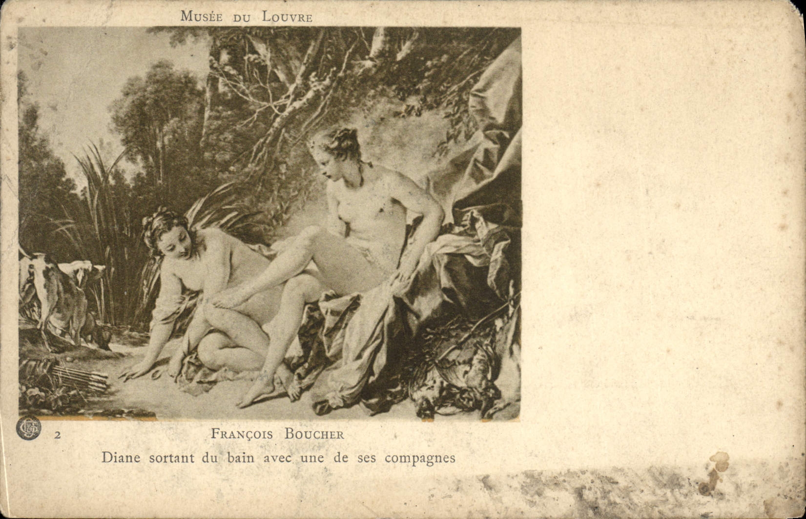 CPA Fantaisie Francois Boucher Diane sortant du bain avec une de ses compagnes 