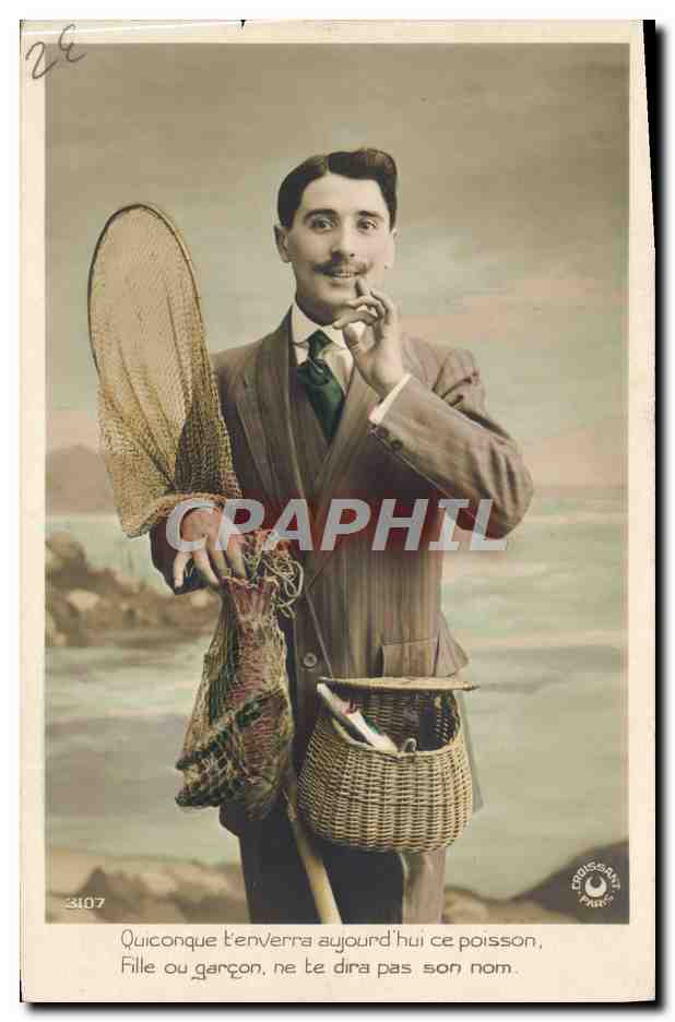 CPA Fantaisie Homme Peche Pecheur 