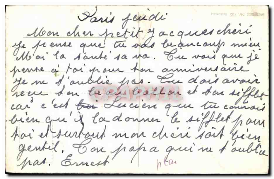 CPA Fantaisie Enfant Voiture Automobile  — Verso