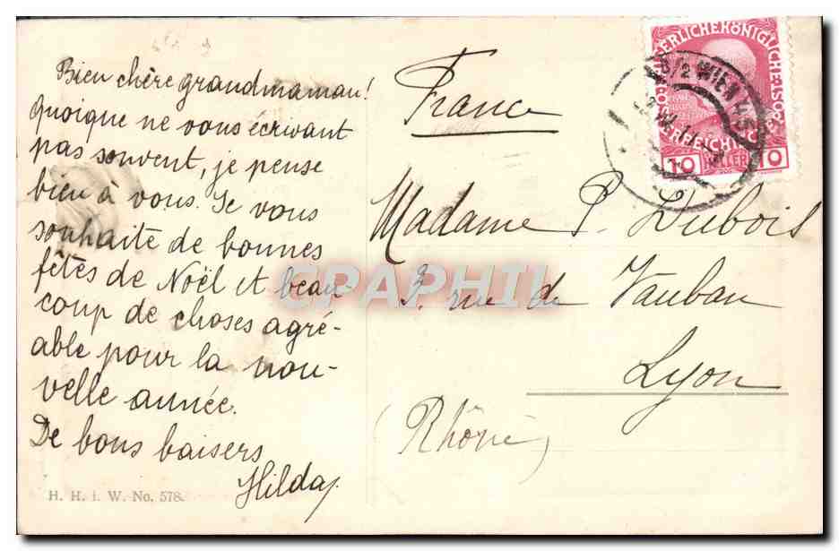 CPA Fantaisie Enfants Noel Anges  — Rückseite