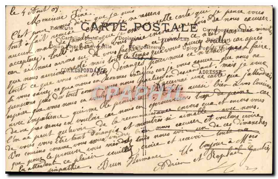 CPA Fantaisie Enfant — Rückseite