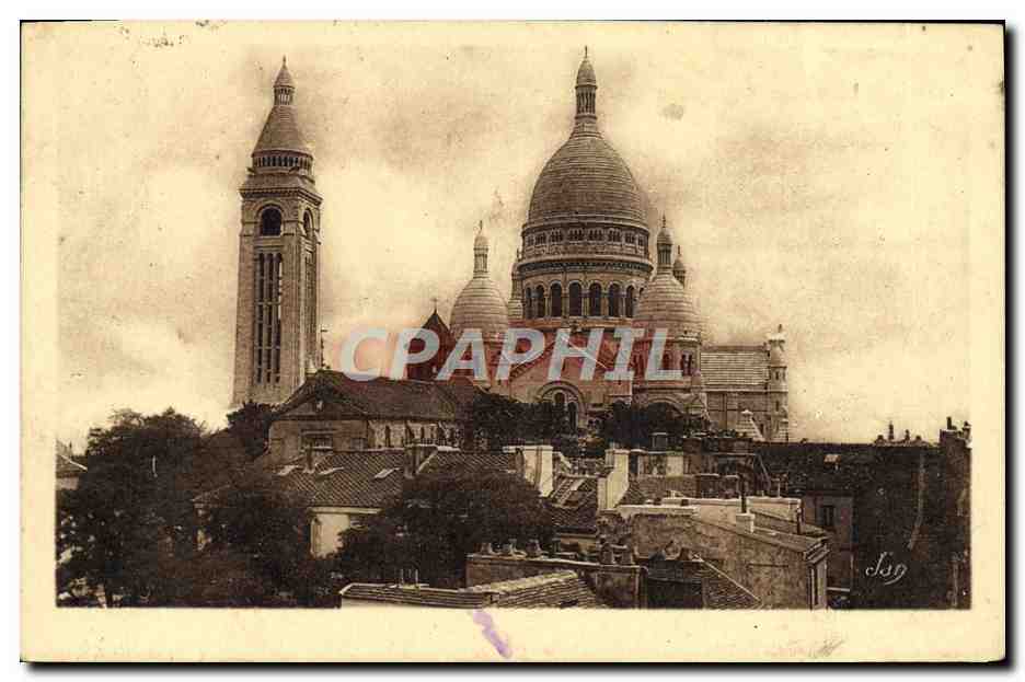 CPA Paris L'Eglise Saint Pierre de Montmartre et la Basilique du Sacre Coeur