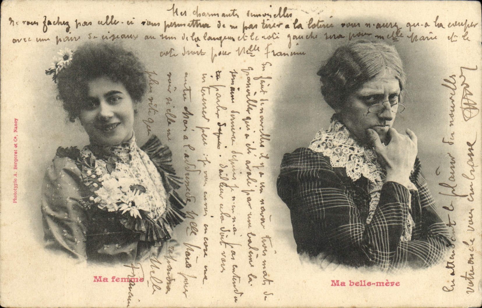 Deux femmes — Ma femme et Ma belle-mère — Phototypie A. Berquet & Cie, Nancy