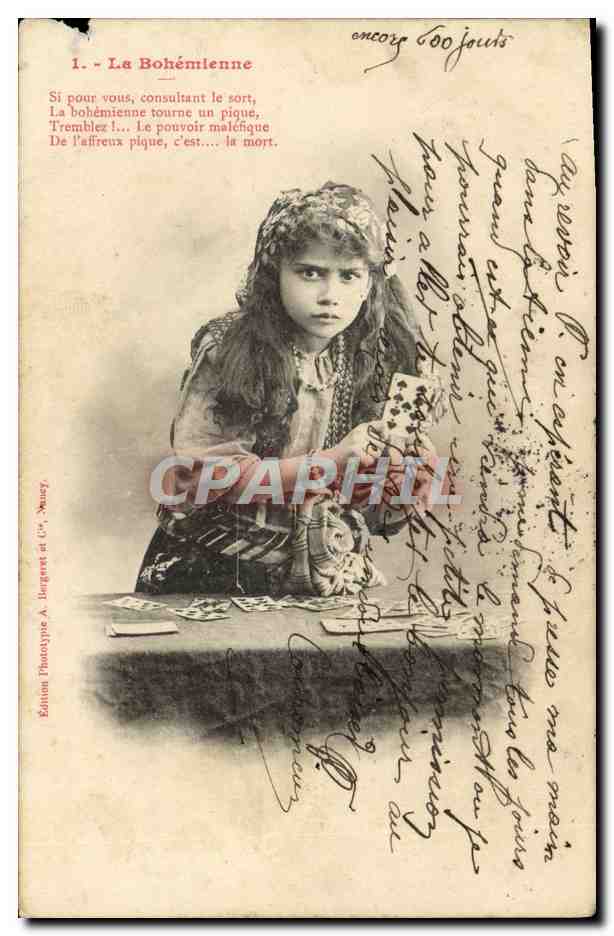 CPA La Bohemienne Enfant Gitan Gitane Gypsie Cartomancie Cartes Voyance