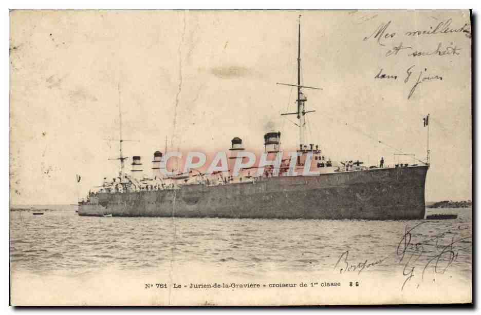 CPA Le Jurien de la Graviere croiseur de 1ere classe Bateau