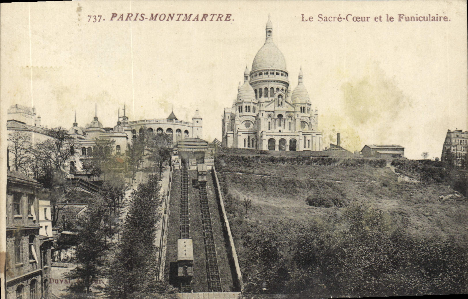 CPA Paris Montmartre La Sacre Coeur et le Funiculaire