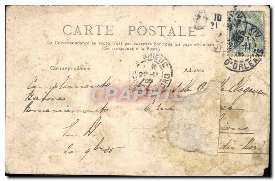 CPA Paris Souvenir de Paris — Back