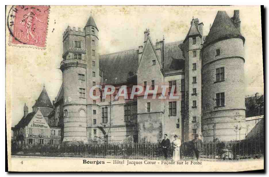 CPA Bourges Hotel Jacques Coeur Facade sur le Fosse