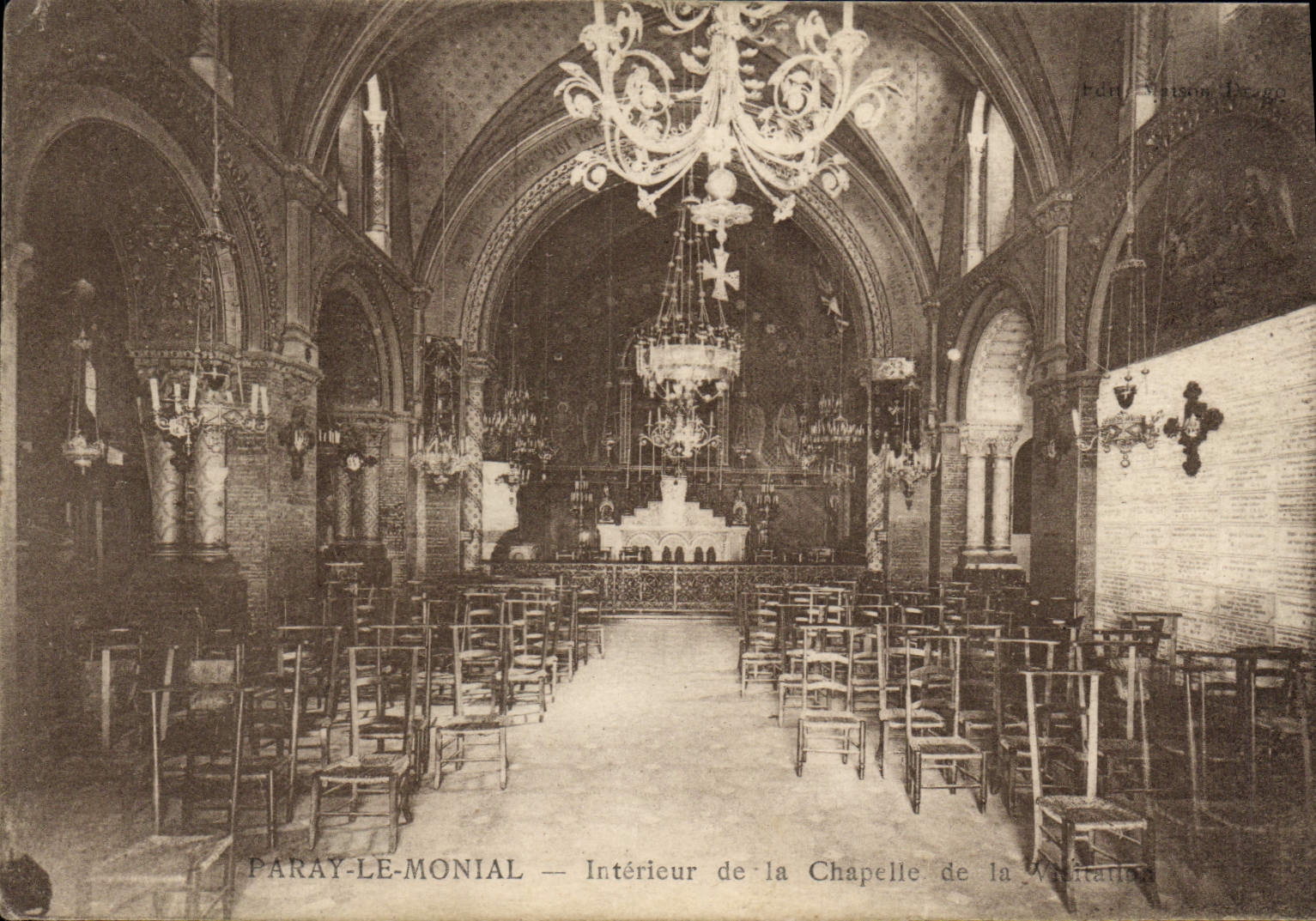 CPA Paray Le Monial Interieur De La Chapelle De La Visitation