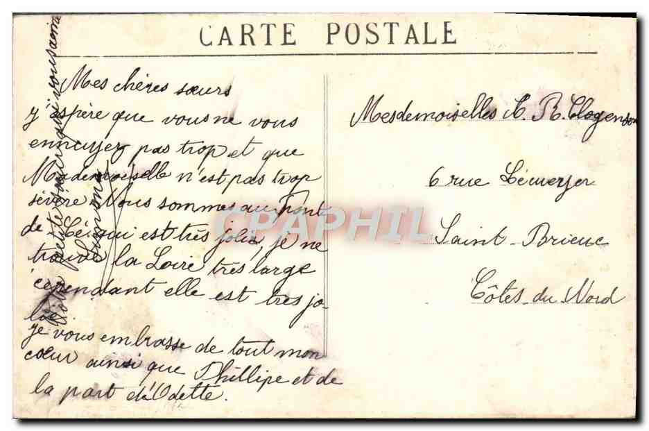 CPA Environs d'Angers La Roche Derigne Et Les Bords Du Louet — Rückseite