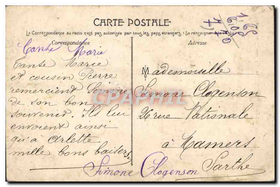CPA Angers La Statue De Marguerite D'Anjou — Rückseite
