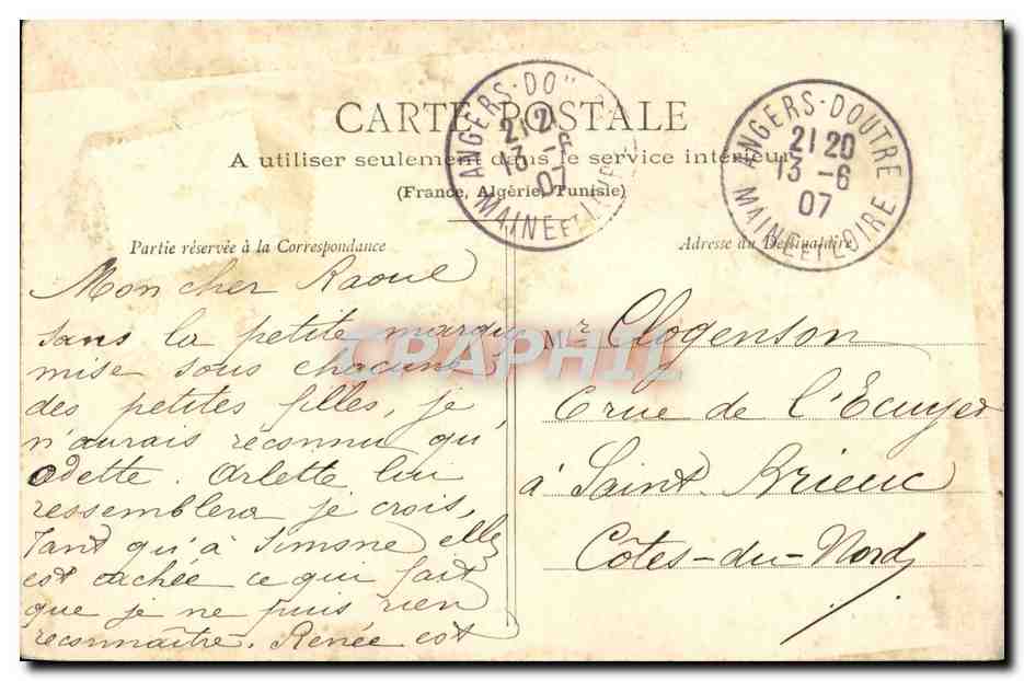 CPA Angers Doutre Ancienne Maison Des Penitents — Rückseite