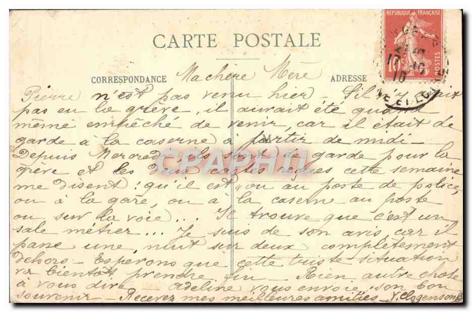 CPA Angers Tour De La Haute Chaine — Rückseite