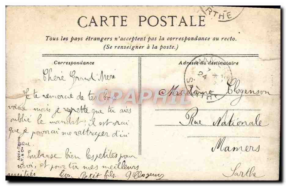 CPA Angers Caserne Du Genie Militaria — Rückseite