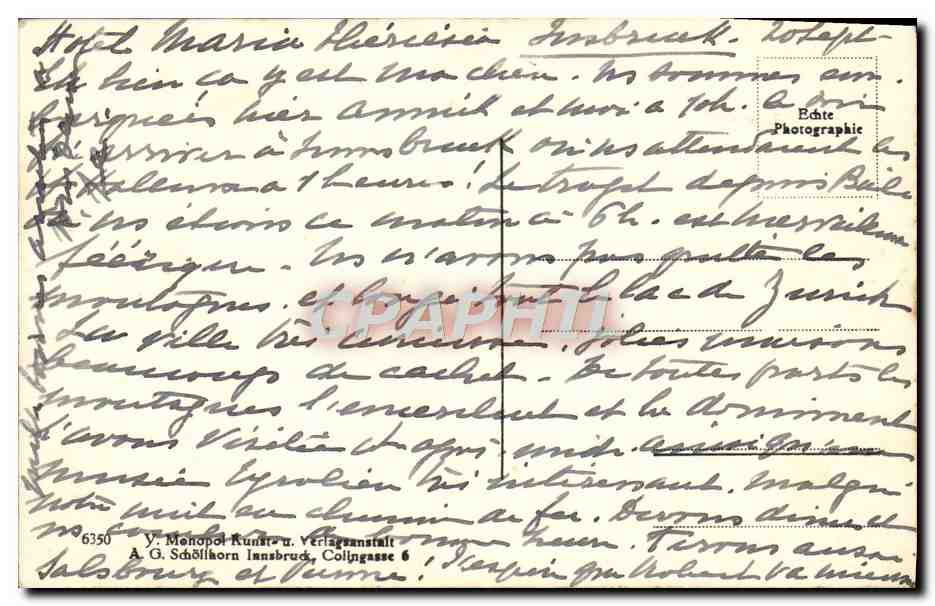 CPA Innsbruck Gegen Suden — Back