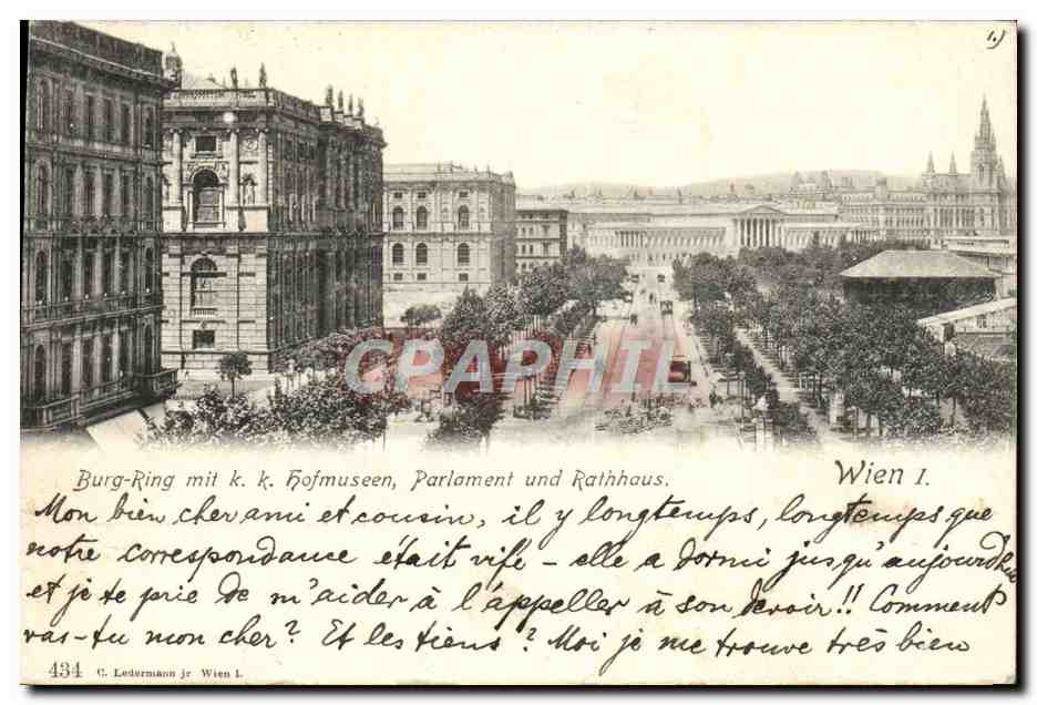 CPA Wien Bur Ring Parlament Und Rathhaus