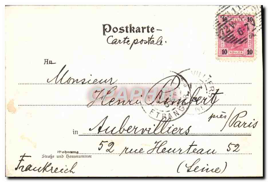 CPA Wien Bur Ring Parlament Und Rathhaus — Rückseite