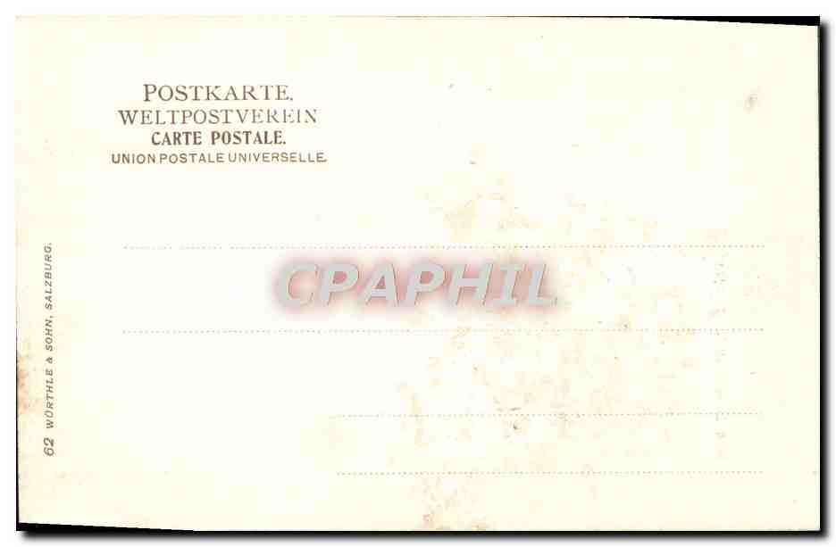 CPA Salzburg Mozarts Geburtshaus Mozart — Rückseite