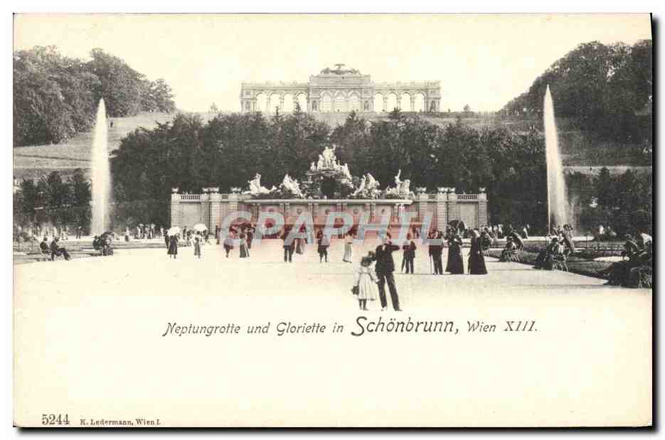 CPA Neptungrotte Und Gloriette In Schonbrunn Wien