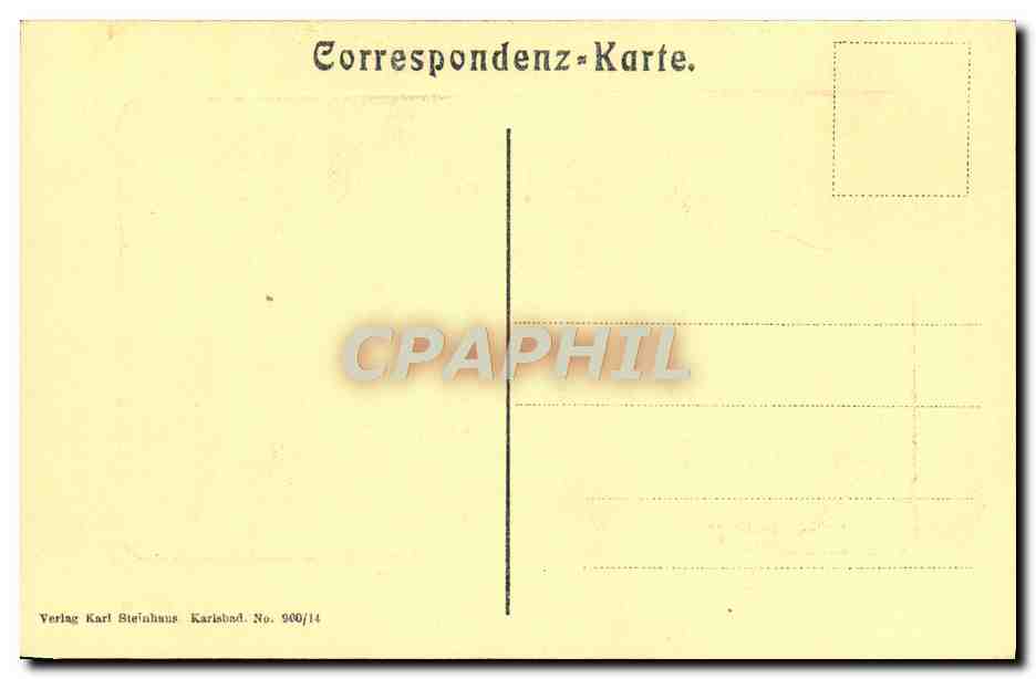 CPA Karlsbad Alte Wiese mit Hirschensprung — Rückseite