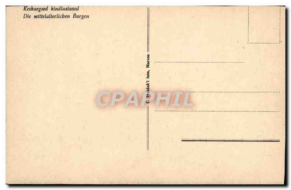 CPA Keskaegsed Kindlustused Die Mittelalterlichen Burgen Russie Russia — Rückseite