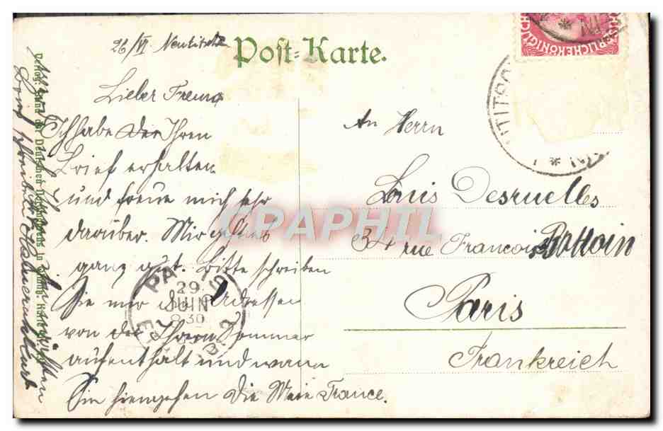 Bund der Deutschen Nordmährens — Michel, wach auf! Dass man im Schlaf dich nicht verkauf'! — Hans Kaufmann, éditeur Niederwald Denkmal — Verso
