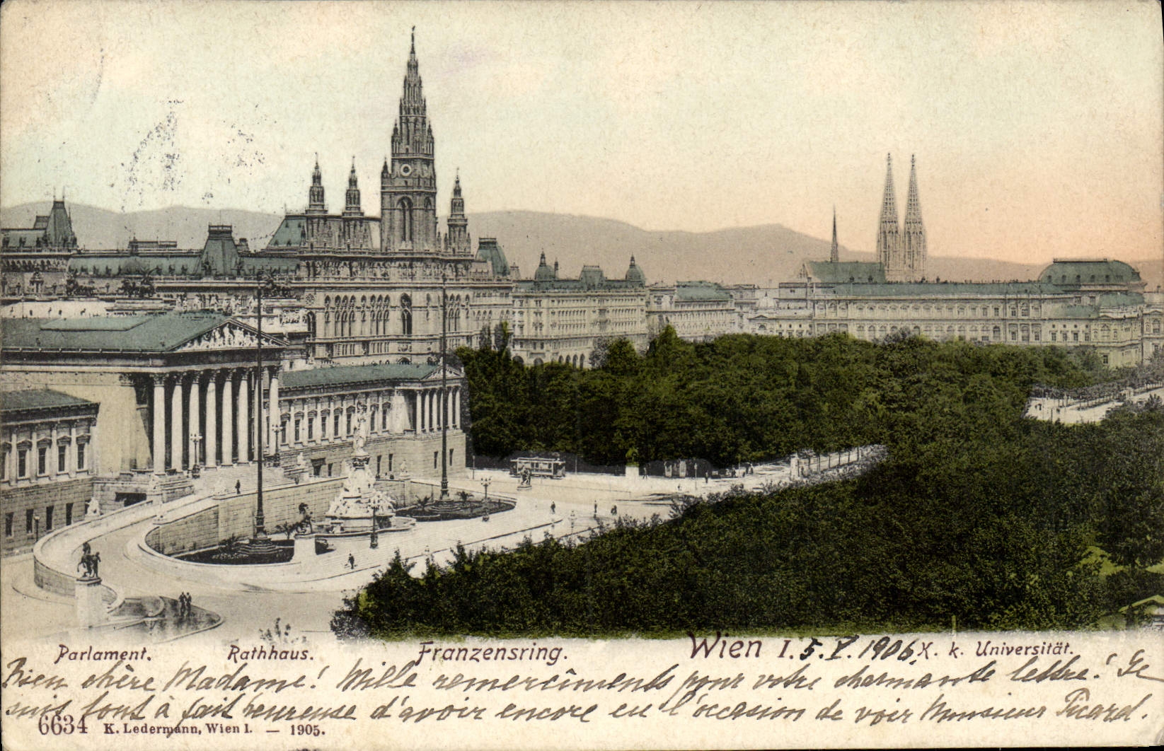 CPA Parlament Rathhaus Franzensring Wien
